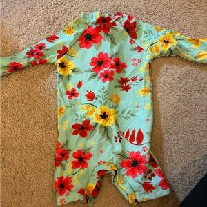 Floral Long Sleeve Baby swim suit